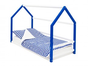 Детская кровать-домик Монтессори Svogen сине-белый в Чебаркуле - chebarkul.magazinmebel.ru | фото