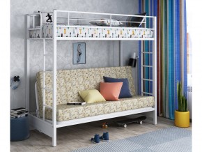 Двухъярусная кровать с диваном Мадлен белая-пифагор в Чебаркуле - chebarkul.magazinmebel.ru | фото - изображение 1