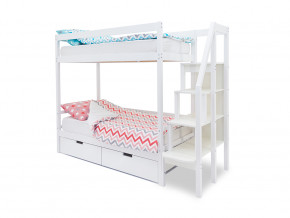 Двухъярусная кровать Svogen с ящиками белый в Чебаркуле - chebarkul.magazinmebel.ru | фото - изображение 1