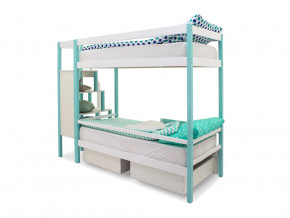 Двухъярусная кровать Svogen с ящиками мятно-белый в Чебаркуле - chebarkul.magazinmebel.ru | фото - изображение 5