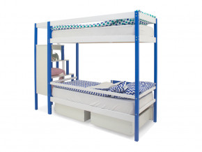 Двухъярусная кровать Svogen с ящиками сине-белый в Чебаркуле - chebarkul.magazinmebel.ru | фото - изображение 5