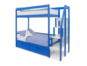 Двухъярусная кровать Svogen с ящиками синий в Чебаркуле - chebarkul.magazinmebel.ru | фото