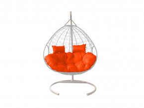 Кокон Для двоих с ротангом оранжевая подушка в Чебаркуле - chebarkul.magazinmebel.ru | фото