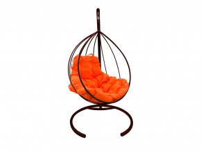 Кокон Капля без ротанга оранжевая подушка в Чебаркуле - chebarkul.magazinmebel.ru | фото - изображение 1
