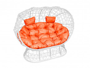 Кокон Лежебока на подставке с ротангом оранжевая подушка в Чебаркуле - chebarkul.magazinmebel.ru | фото - изображение 1