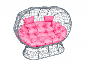 Кокон Лежебока на подставке с ротангом розовая подушка в Чебаркуле - chebarkul.magazinmebel.ru | фото