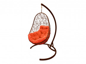 Кокон Овал с ротангом оранжевая подушка в Чебаркуле - chebarkul.magazinmebel.ru | фото - изображение 1