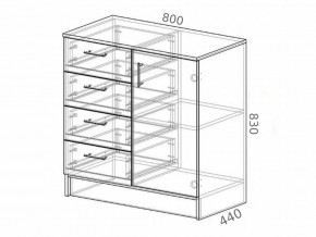 Комод К800-1Д ЛДСП ясень шимо в Чебаркуле - chebarkul.magazinmebel.ru | фото - изображение 2