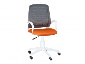 Кресло оператора Ирис white стандарт черный/оранжевый в Чебаркуле - chebarkul.magazinmebel.ru | фото