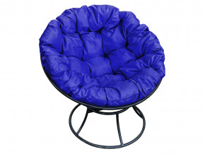 Кресло Папасан без ротанга синяя подушка в Чебаркуле - chebarkul.magazinmebel.ru | фото