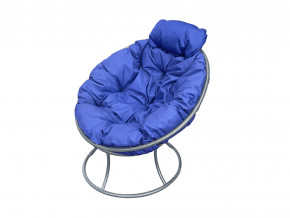 Кресло Папасан мини без ротанга синяя подушка в Чебаркуле - chebarkul.magazinmebel.ru | фото