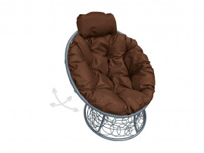 Кресло Папасан мини пружинка с ротангом коричневая подушка в Чебаркуле - chebarkul.magazinmebel.ru | фото