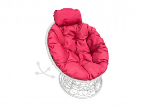 Кресло Папасан мини пружинка с ротангом красная подушка в Чебаркуле - chebarkul.magazinmebel.ru | фото