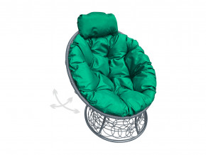 Кресло Папасан мини пружинка с ротангом зелёная подушка в Чебаркуле - chebarkul.magazinmebel.ru | фото - изображение 1