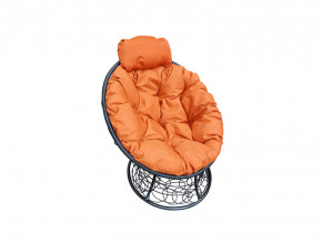 Кресло Папасан мини с ротангом оранжевая подушка в Чебаркуле - chebarkul.magazinmebel.ru | фото