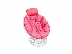 Кресло Папасан мини с ротангом розовая подушка в Чебаркуле - chebarkul.magazinmebel.ru | фото