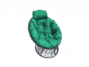 Кресло Папасан мини с ротангом зелёная подушка в Чебаркуле - chebarkul.magazinmebel.ru | фото