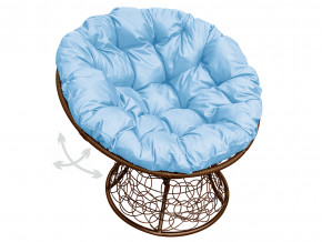 Кресло Папасан пружинка с ротангом голубая подушка в Чебаркуле - chebarkul.magazinmebel.ru | фото