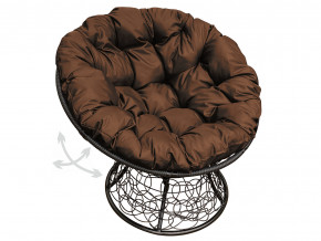 Кресло Папасан пружинка с ротангом коричневая подушка в Чебаркуле - chebarkul.magazinmebel.ru | фото