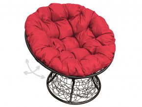 Кресло Папасан пружинка с ротангом красная подушка в Чебаркуле - chebarkul.magazinmebel.ru | фото