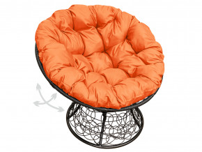 Кресло Папасан пружинка с ротангом оранжевая подушка в Чебаркуле - chebarkul.magazinmebel.ru | фото