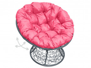 Кресло Папасан пружинка с ротангом розовая подушка в Чебаркуле - chebarkul.magazinmebel.ru | фото