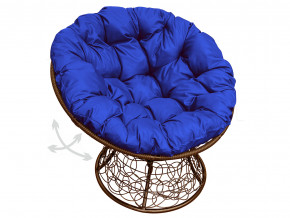 Кресло Папасан пружинка с ротангом синяя подушка в Чебаркуле - chebarkul.magazinmebel.ru | фото - изображение 1