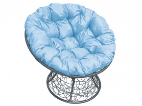 Кресло Папасан с ротангом голубая подушка в Чебаркуле - chebarkul.magazinmebel.ru | фото