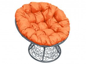 Кресло Папасан с ротангом оранжевая подушка в Чебаркуле - chebarkul.magazinmebel.ru | фото