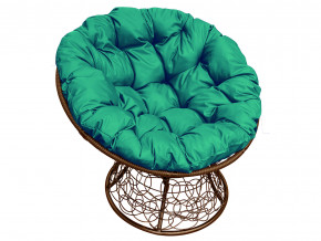 Кресло Папасан с ротангом зелёная подушка в Чебаркуле - chebarkul.magazinmebel.ru | фото - изображение 1