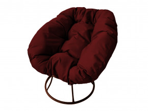 Кресло Пончик без ротанга бордовая подушка в Чебаркуле - chebarkul.magazinmebel.ru | фото