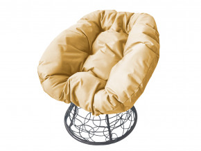 Кресло Пончик с ротангом бежевая подушка в Чебаркуле - chebarkul.magazinmebel.ru | фото