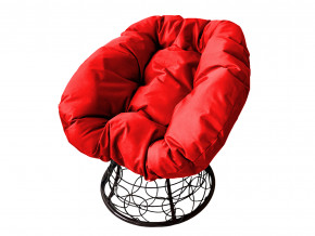Кресло Пончик с ротангом красная подушка в Чебаркуле - chebarkul.magazinmebel.ru | фото