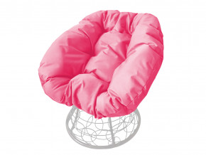 Кресло Пончик с ротангом розовая подушка в Чебаркуле - chebarkul.magazinmebel.ru | фото - изображение 1