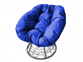Кресло Пончик с ротангом синяя подушка в Чебаркуле - chebarkul.magazinmebel.ru | фото