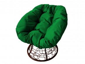 Кресло Пончик с ротангом зелёная подушка в Чебаркуле - chebarkul.magazinmebel.ru | фото - изображение 1