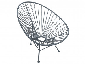Кресло Ракушка с ротангом серый в Чебаркуле - chebarkul.magazinmebel.ru | фото - изображение 1