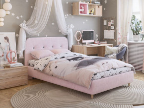 Кровать 1200 Лео велюр нежно-розовый в Чебаркуле - chebarkul.magazinmebel.ru | фото - изображение 4