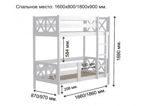 Кровать 2-х ярусная Аист-2 Классика белый 1600х800 мм в Чебаркуле - chebarkul.magazinmebel.ru | фото - изображение 2