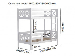 Кровать 2-х ярусная Аист-2 Классика белый 1800х900 мм в Чебаркуле - chebarkul.magazinmebel.ru | фото - изображение 2