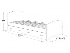 Кровать-6 одинарная с 2-мя ящиками 900*2000 венге в Чебаркуле - chebarkul.magazinmebel.ru | фото - изображение 2