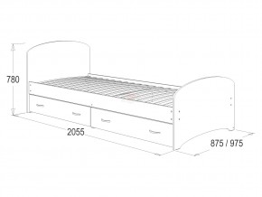 Кровать-6 одинарная с 2-мя ящиками 900*2000 венге/млечный дуб в Чебаркуле - chebarkul.magazinmebel.ru | фото - изображение 2