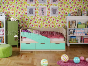 Кровать Бабочки 1600 Бирюза матовая в Чебаркуле - chebarkul.magazinmebel.ru | фото - изображение 1