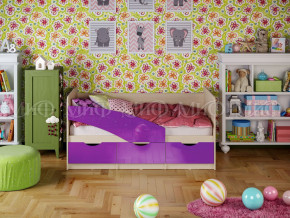 Кровать Бабочки 1600 Фиолетовый металлик в Чебаркуле - chebarkul.magazinmebel.ru | фото - изображение 1