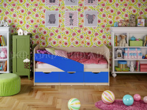 Кровать Бабочки 1600 Синий в Чебаркуле - chebarkul.magazinmebel.ru | фото