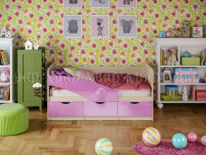 Кровать Бабочки 1600 Сиреневый металлик в Чебаркуле - chebarkul.magazinmebel.ru | фото - изображение 1
