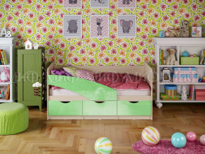 Кровать Бабочки 1800 Салатовый металлик в Чебаркуле - chebarkul.magazinmebel.ru | фото - изображение 1
