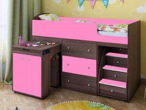 Кровать чердак Малыш 80х180 бодега-розовый в Чебаркуле - chebarkul.magazinmebel.ru | фото - изображение 1