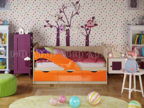Кровать Дельфин-1 1600 Оранжевый металлик в Чебаркуле - chebarkul.magazinmebel.ru | фото - изображение 1