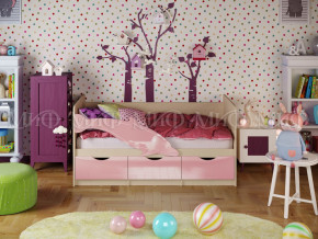 Кровать Дельфин-1 1600 Розовый металлик в Чебаркуле - chebarkul.magazinmebel.ru | фото